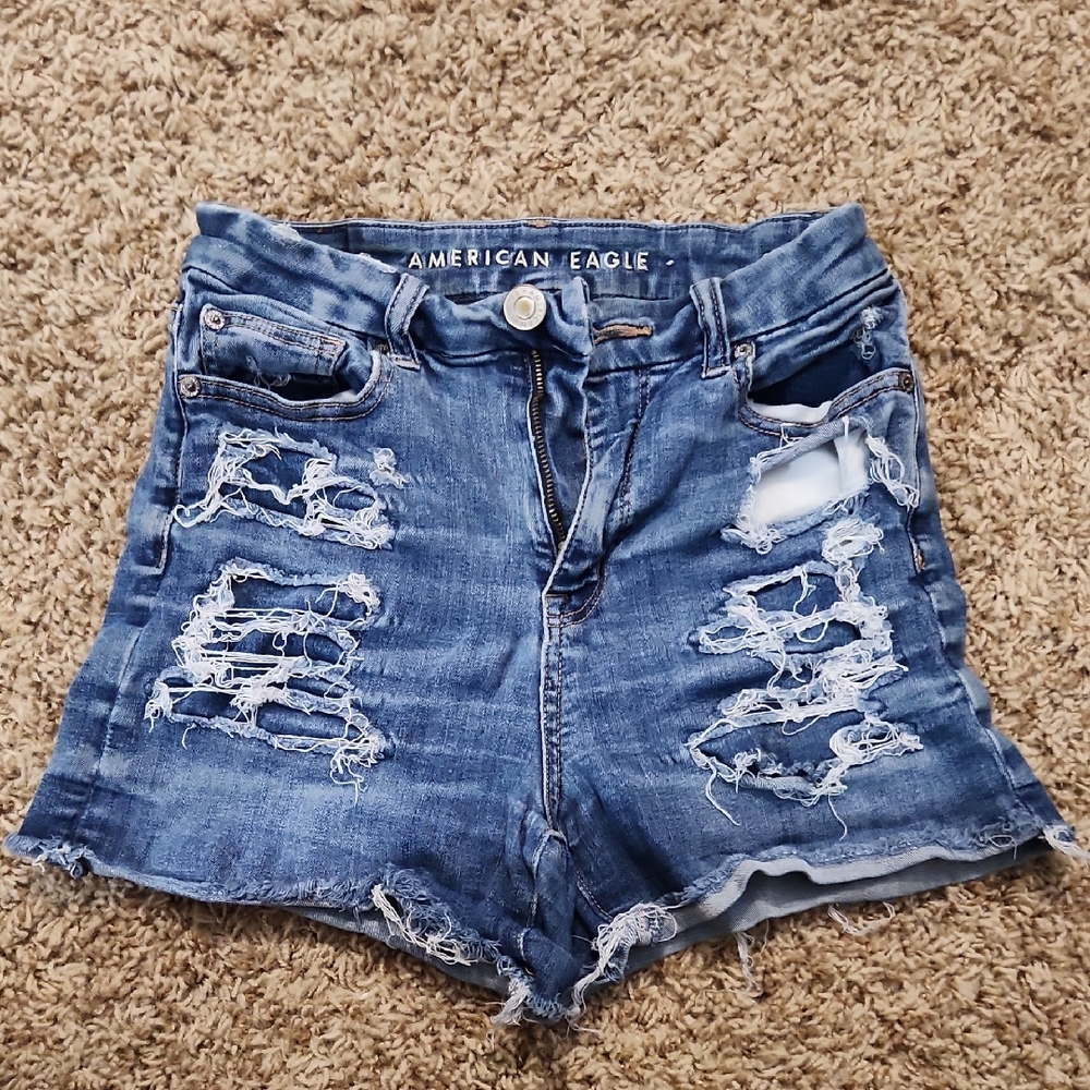 American Eagle Outfitters Distressed Blue Jean Shorts